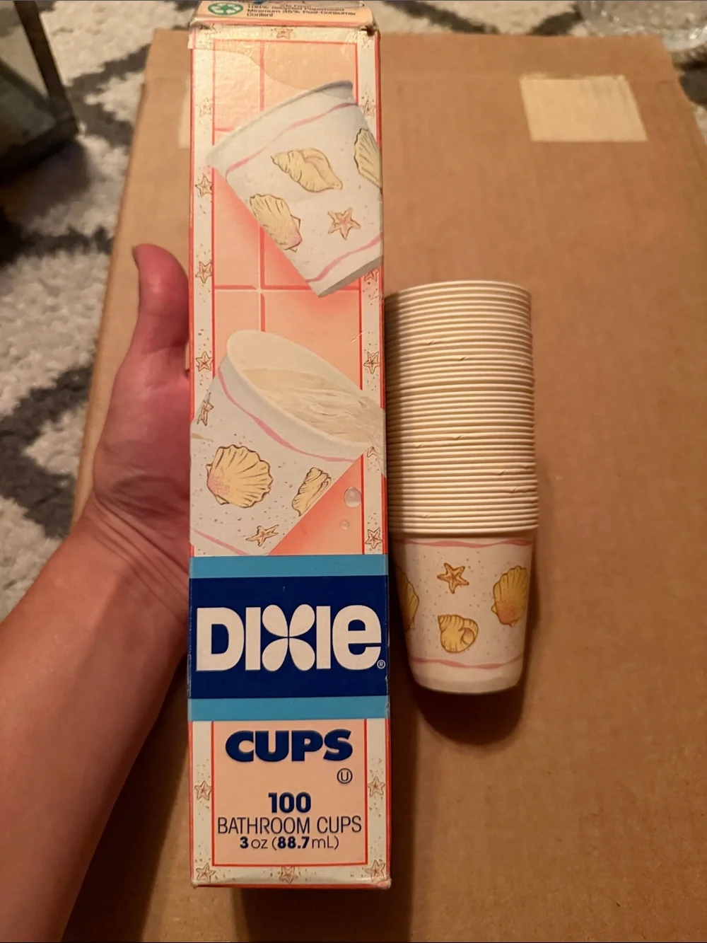 Vintage 1993 Seaside Shell Paper Cups